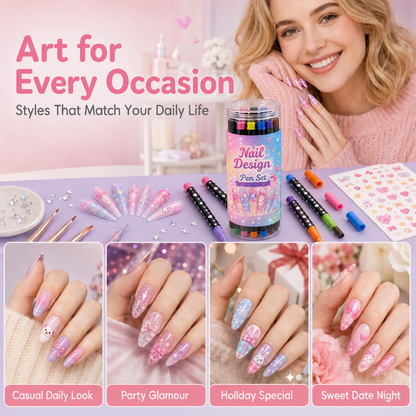24‑Colors Dual‑Ended Nail Art Pens‑DIY Manicure Drawing Set
