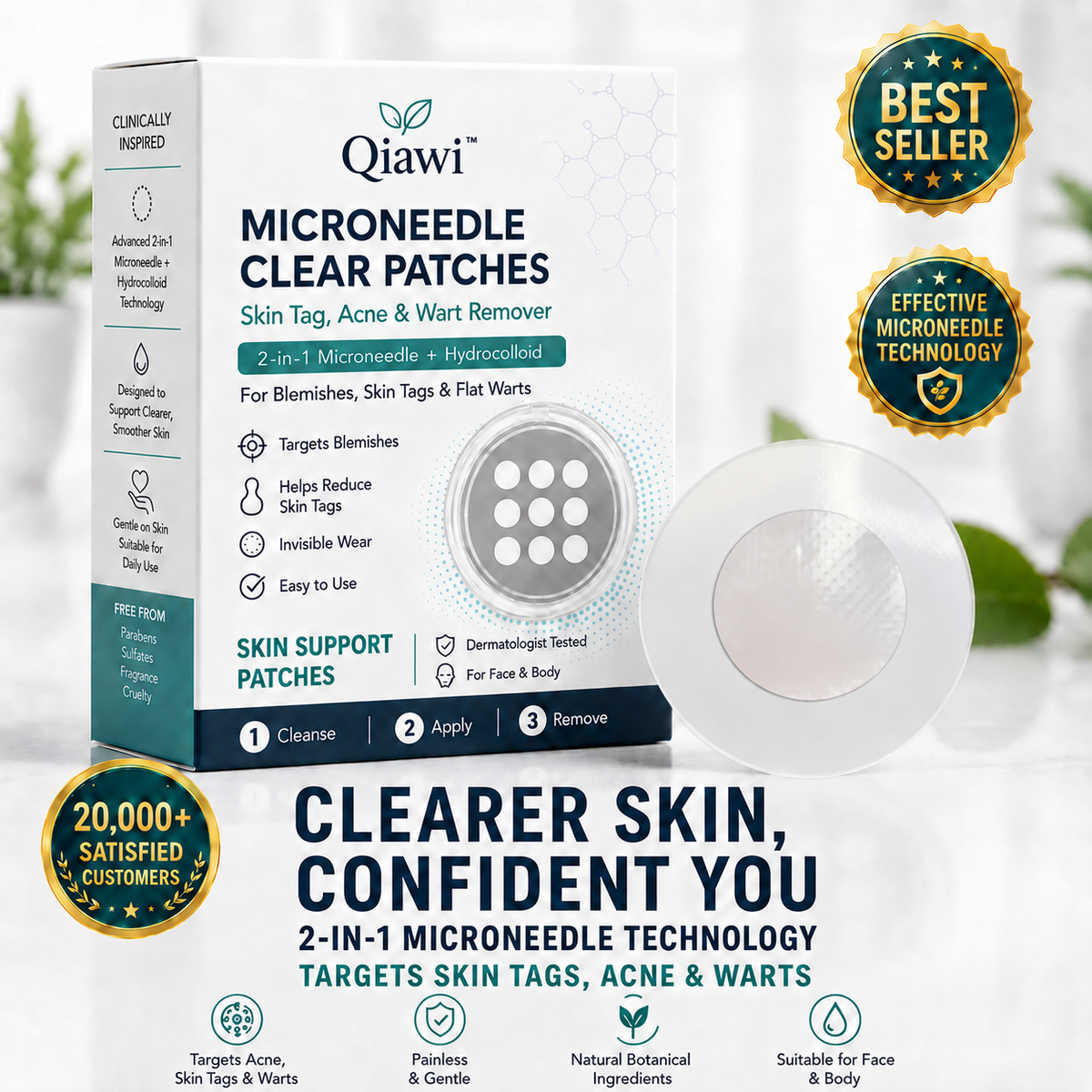 2-in-1 Microneedle & Hydrocolloid Patch